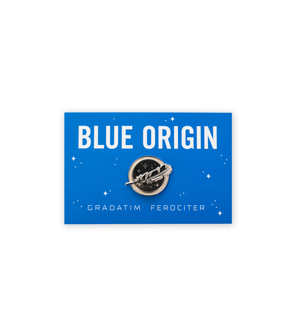 Blue Origin Sticker Lapel Pin - Feather Emblem – Blue Origin Shop