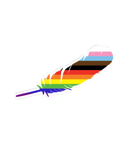 Pride Feather Sticker Full Color