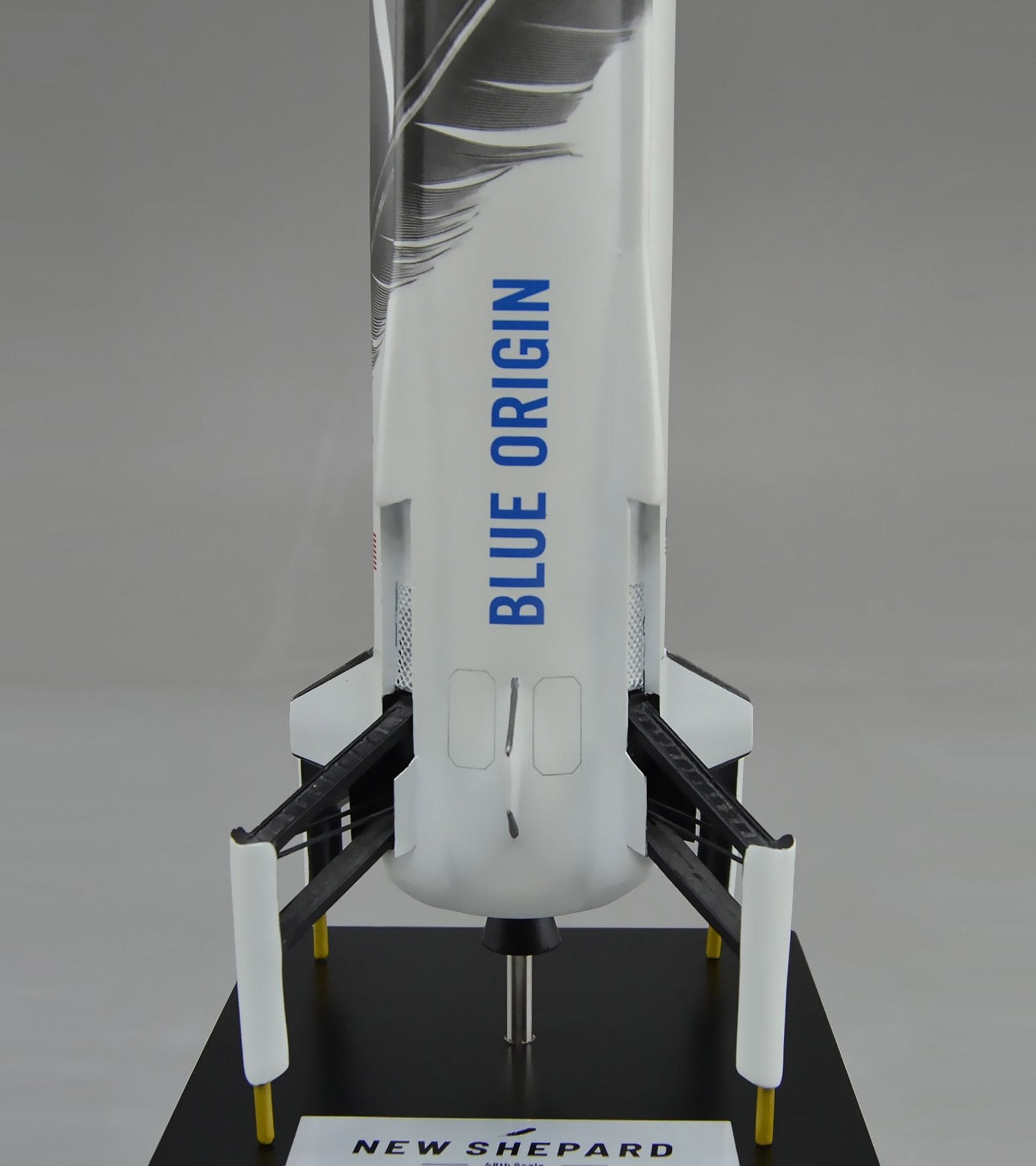 New Shepard 1/48th Scale - closeup of blue origin logo detail - Blue Origin Shop