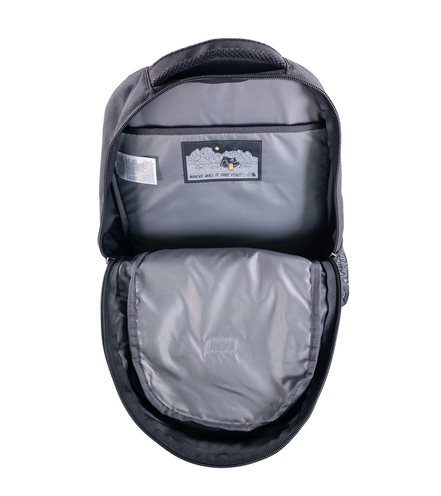 Northface Groundwork Backpack - bag open - Blue Origin Shop